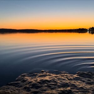 Slack Water — Inland Lake at Dusk